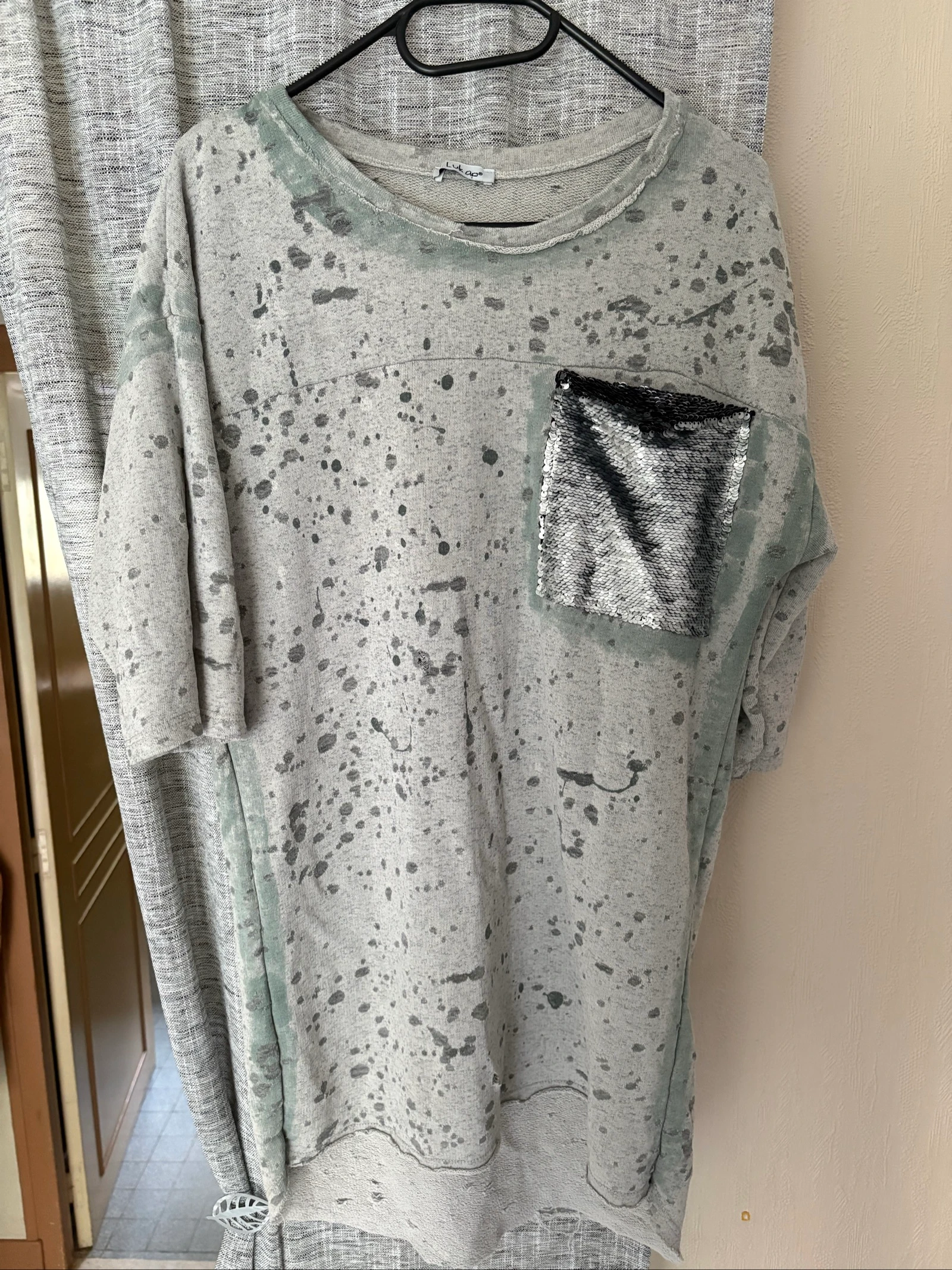 Vestido tipo jersey para mujer S/M gris con bolsillo de lentejuelas Lukap – photo 2